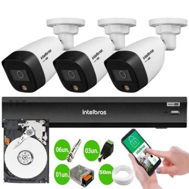 Imagem de Kit 3 Câmeras Segurança VHD 1220 B Full Color Full HD 1080p Gravador i