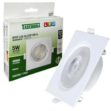 Imagem de Kit 10 Spot Led Quadrado Embutir 5W MR16 Luz Neutra 4000K - TASCHIBRA
