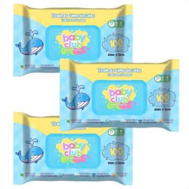 Imagem de Kit Baby Club Ultra Care: 3 Pacotes Toalhas Umedecidas Baby 20x13cm Co
