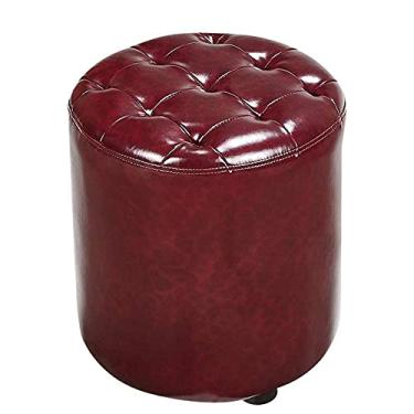 Imagem de Banqueta de armazenamento Pufe em cubo estofado em couro otomano, pufe Repousa-pés Madeira maciça Quadrado Couro Mesa de centro para sala de estar Banco pequeno-e 35x35x40cm /767