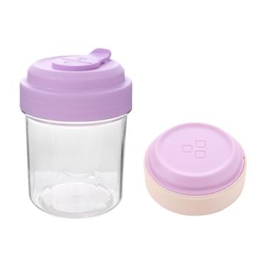 Imagem de Copo de café 2 em 1 tipo prensa de 400 ml, copo de água potável de plástico com 5 peças, bandeja de gelo portátil, recipiente para bebidas para viagens e uso doméstico (roxo)