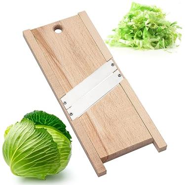 Imagem de Triturador de repolho de madeira para salada de repolho (30 x 13 cm) - Ralador de repolho para salada de repolho - Triturador de repolho para chucrute - Cortador de salada de repolho - Cortador de