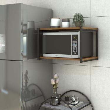Imagem de Nicho Suspenso Suporte Micro Ondas Cozinha Luxo (Imbuia)