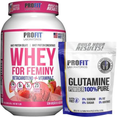 Imagem de WHEY FOR FEMINY 907G l GLUTAMINA PURA 300G l PROFIT-Unissex