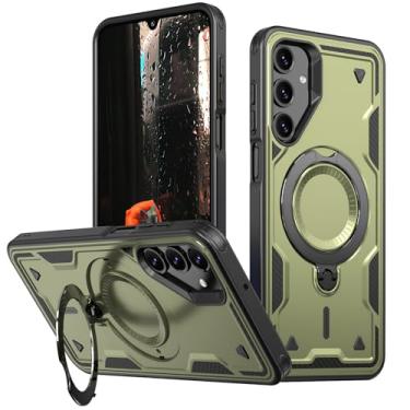 Imagem de SORAKA Capa para Samsung Galaxy A14 5G com suporte compatível com MagSafe chapa de ferro Capa resistente que absorve choques Proteção contra quedas de nível militar