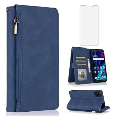 Imagem de Compatível com Alcatel TCL A3X A600DL Capa Carteira de Vidro Temperado Protetor de Tela com Zíper Retro Couro Flip Capa Suporte para Cartão Acessórios para TCLA3X TLC AX3 600DL 15.2 cm Mulheres Homens