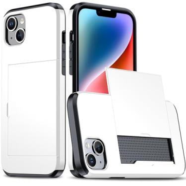 Imagem de SORAKA Capa para iPhone 15 Plus com porta-cartões Capa para carteira Capa blindada para iPhone 15 Plus Capa para PC TPU de camada dupla Capa à prova de choque