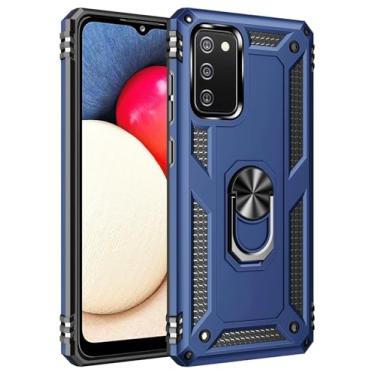 Imagem de SORAKA Capa para Samsung Galaxy A02s com suporte para anel Capa Slim Fit de TPU macio Capa Samsung Galaxy A02s com placa de metal para suporte magnético de telefone para carro