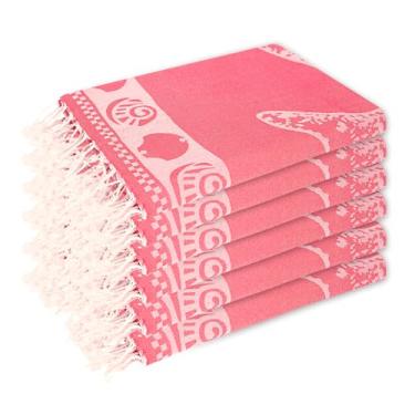 Imagem de Organix Toalha de praia Fouta turca 100% algodão, pacote com 6, 91 cm x 183 cm, toalha de banho de secagem rápida sem areia, toalha de viagem leve extra grande para adultos, fúcsia