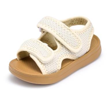 Imagem de GUAGUA PRINCE Sandálias infantis de verão para meninas e meninos, bico aberto de malha, sola antiderrapante e alças ajustáveis, sapatos de caminhada para bebês de 1 a 6 anos, Multi, 10.5-11 Little Kid