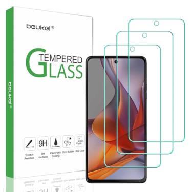 Imagem de beukei (Pacote com 3 protetores de tela projetados para Motorola Moto G75 5G, vidro temperado, sensível ao toque, dureza 9H