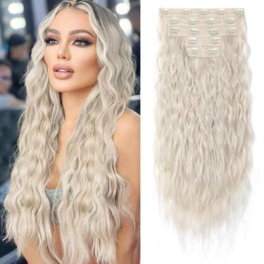Imagem de Extensões de cabelo REECHO HE002 Clip em loiro platinado de 60 cm