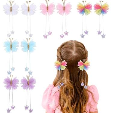 Imagem de Laços de cabelo OAOLEER Mini Butterfly, 10 peças de malha de tule para
