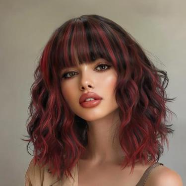 Imagem de Peruca AISI HAIR sintética, ondulada, encaracolada, com franja, marrom