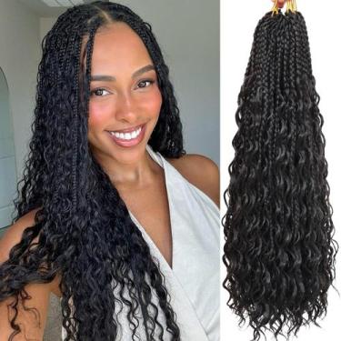 Imagem de Crochet Hair Eeanno Goddess Box Braids 18 polegadas, 7 pacotes pretos