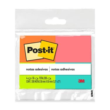 Imagem de Bloco Post it tropical 4 blocos de 38x50mm 50 fls 3M
