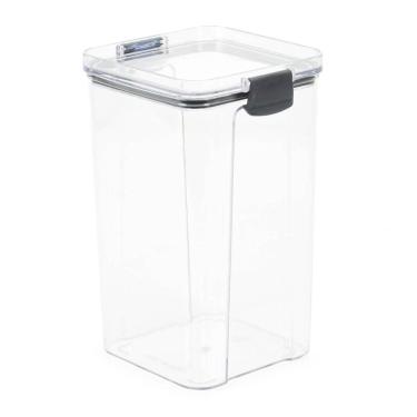Imagem de Pote Hermético Quadrado Transparente Com Trata 1,5L Preto
