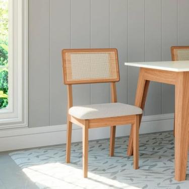 Imagem de Kit 2 Cadeiras CA35 com Encosto em Tela Freijó Cesare Claro J23 Dalla Costa