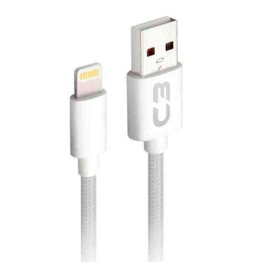 Imagem de Cabo Lightning para USB - 2 Metros - Branco - C3Tech CB-L21WH C3PLUS -