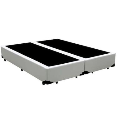Imagem de Base Box King Bipartido Branco Suede 38x198x203