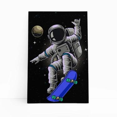 Imagem de Astronauta De Skate Universo Planeta Quadro Canvas 60X40Cm