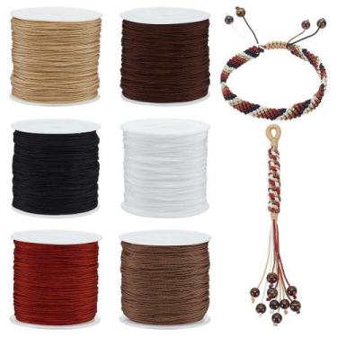Imagem de Cabo de rosca PH PandaHall 0,8 mm Nylon 6 cores 90 m