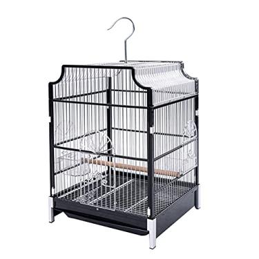 Imagem de Gaiola de pássaro periquito gaiola grande de metal peônia calopsita gaiola de pássaro aço inoxidável Myna gaiola de pássaro ninho de pássaro (cor: A)