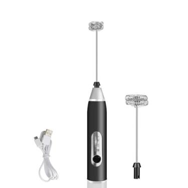 Imagem de Mini Mixer Elétrico Portátil, Fuê Batedor de Bebidas e Ovos, Recarregável (Preto)