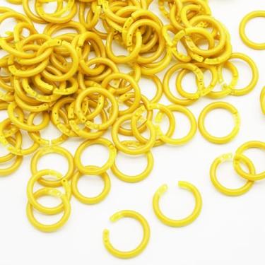 Imagem de LOUZAGO 100 peças de anéis de plástico para fichário de 2/3 polegadas, anéis amarelos de folha solta, anel de cartão de índice, clipes de chaveiro flexíveis para livro, cartões de índice, papel de