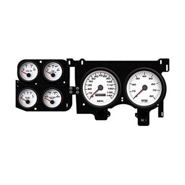 Imagem de Novo kit de calibre vintage dos EUA, F/S Performance II, nível de combustível/pressão de óleo/velocímetro/tacômetro/voltímetro/temperatura da água, rosto branco, painel incluído, caminhão GM tamanho completo 1973-87, kit