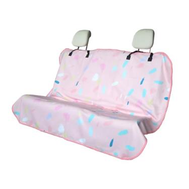 Imagem de Zinytrae Capa protetora de banco traseiro para cães e crianças, capa de banco traseiro universal à prova d'água para carro, caminhão, van e SUV, capas de carro laváveis na máquina (gotas rosa, 1