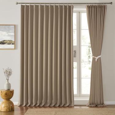 Imagem de Cortinas plissadas pretas de 203 cm de largura, 203 x 203 cm, isolamento térmico, cancelamento de ruído, cortinas para sala de estar, escritório, 203 cm de comprimento, cortina de janela de vidro