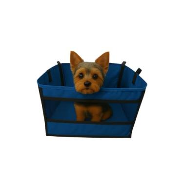 Imagem de Capa Protetora Impermeável para Banco de Carro Pet - Antiderrapante com Barras de Segurança, Banco para Cães à Prova D’água(Azul com Visor)