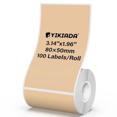 Imagem de YIKIADA Etiquetas térmicas marrons adesivos de vinil à prova d'água de 4,96 x 8,14 cm compatíveis com M110/M220 100 peças