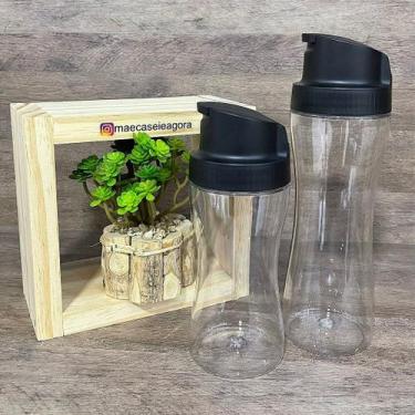 Imagem de Kit 2 Peças Tupperware Condiserve com Tampa Preta - 570 ml e 770 ml