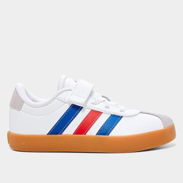 Imagem de Tênis Infantil Adidas VL Court, Branco, Azul, 26