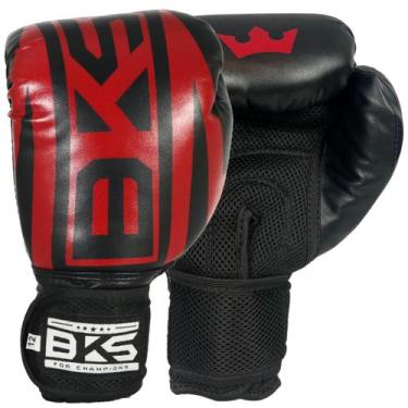 Imagem de Luva De Boxe Treino Muay Thai Kickboxing Bks Boxing, Vermelho, 14oz