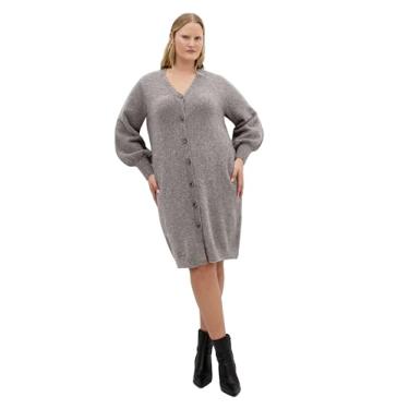 Imagem de City Chic Vestido feminino plus size - Eleni Cardigan Midi, Charcoal Marle, 54