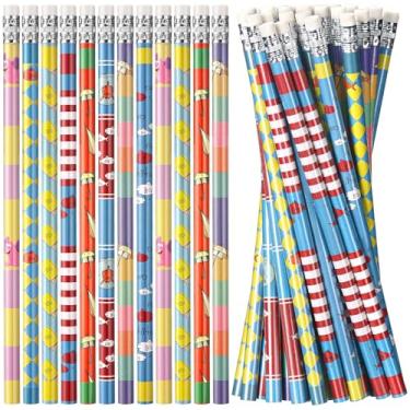 Imagem de Fullhawl 120 peças de lápis de lembrancinha de festa Dr. a granel com borrachas Acessórios para presentes de festa Dr. Lápis azul e vermelho para presentes de fim de ano suprimentos de lembrança de