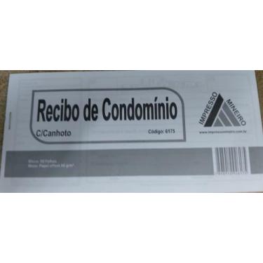 Imagem de Recibo de Condomínio   C/ Canhoto 50 Folhas IMPRESSO MINEIRO - IMPRESS