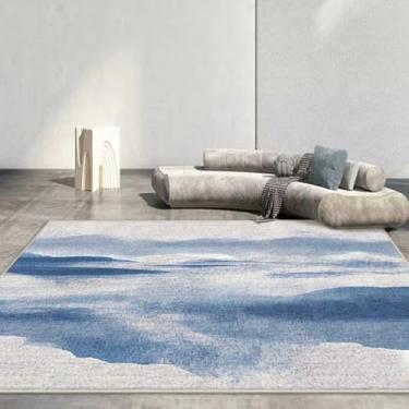 Imagem de Tapete para sala de estar, decoração de sofá, azul, tapete grande para áreas externas (3,2 x 6,5 pés (100 x 200 cm)/CX166-Flannel-9)