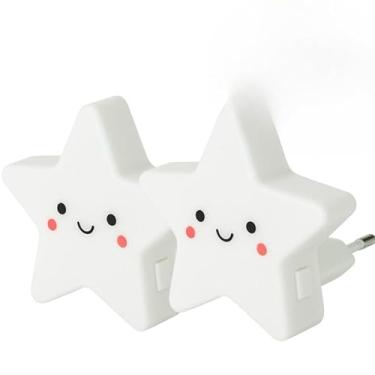 Imagem de Luz Noturna e Luminaria de Tomada Estrela - Kit 2 Peças LED para Quarto e Decoração (KIT2-BRANCO)