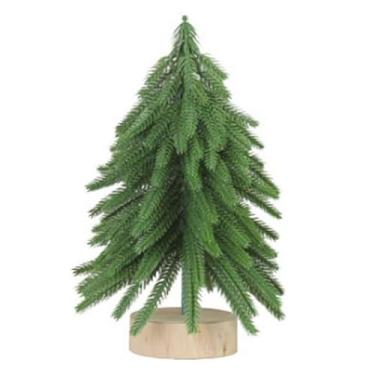 Imagem de Árvore de Natal flocada de neve artificial, enfeite de árvore de Natal de mesa para presente de decoração de escritório (laranja, verde, rosa, médio)