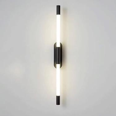 Imagem de Paredes, Arandela de parede moderna de metal linear para quarto nórdico Lotube corredor luz de parede 360° ajustável Lightimid centurymalist parede para espelho de banheiro escadas dianteiras/K/a