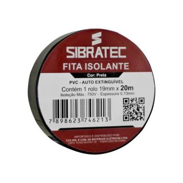 Imagem de Fita isolante - Tamanho de 19mm x 20 metros - SIBRATEC, Preto