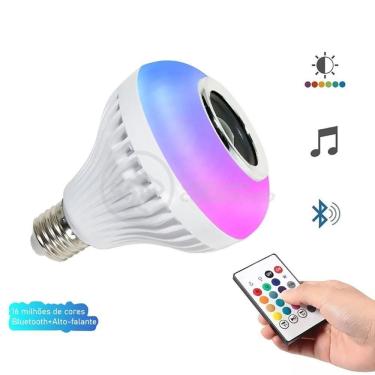 Imagem de Lâmpada Led 12W E27 Rgb Colorida Com Caixa De Som Bluetooth