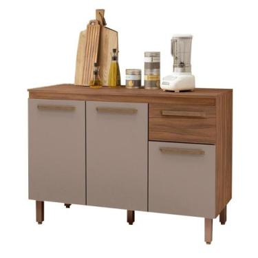 Imagem de Balcão Copa com Tampo Para Cozinha 3 Portas e 1 Gaveta - Dacheri, Frei