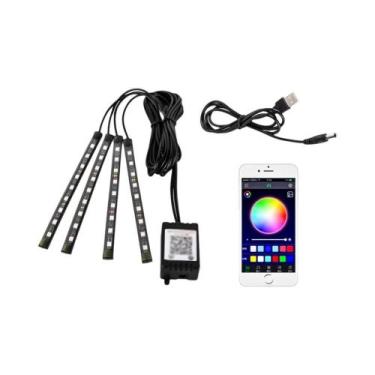 Imagem de Neon RGB LED Interior Do Carro Luz Ambiente Para Pés USB Controle Remo