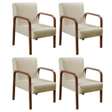 Imagem de Conjunto 4 Poltronas Decorativa Anita Kit Cadeiras Sala Recepção - Bel