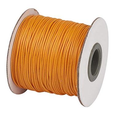 Imagem de Cordão encerado laranja de 1 mm de 1 mm, fio de contas de poliéster coreano, fios, tranças, cordas redondas para pulseira faça você mesmo, colar de macramê, fabricação de joias